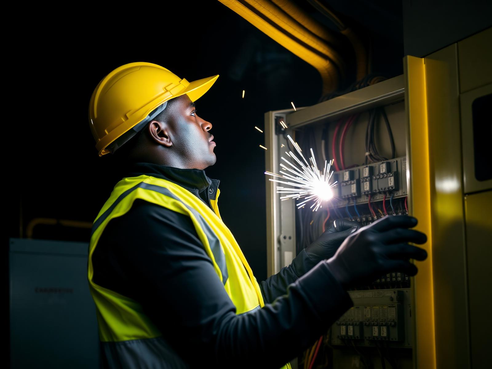 Zentech electrician working on a distribution board